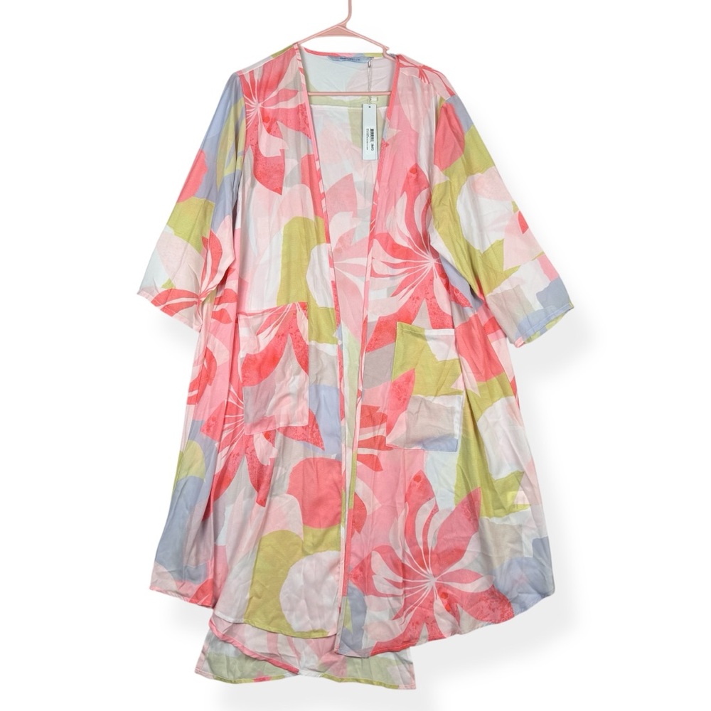 Elsie Zoey Kimono Womens‎ L/XL Multicolored Floral Flowy NWT